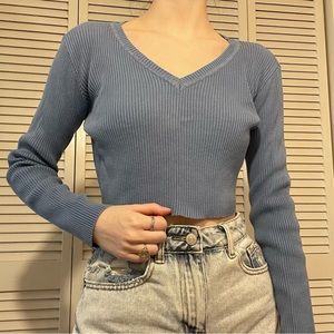Brandy Melville Cropped Blue Sweater